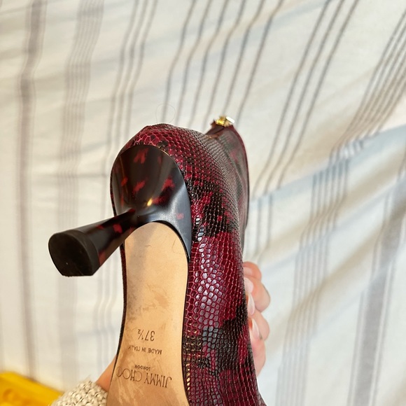 Jimmy Choo Kix Snakeskin Ankle Booties 37.5 - Picture 10 of 13